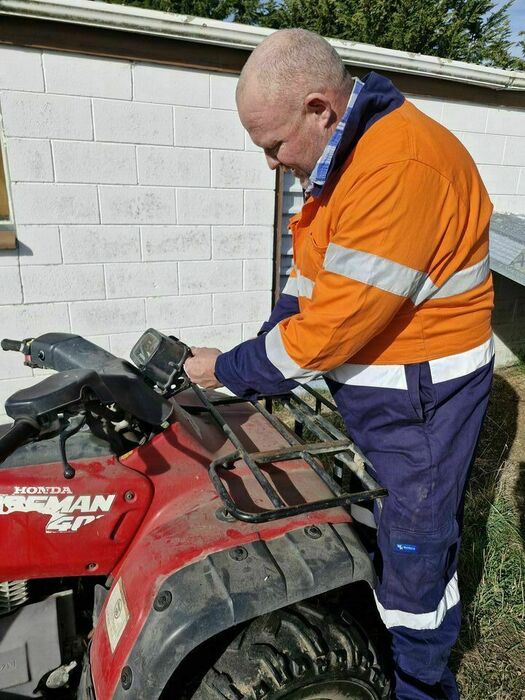 Anton fixing a quad